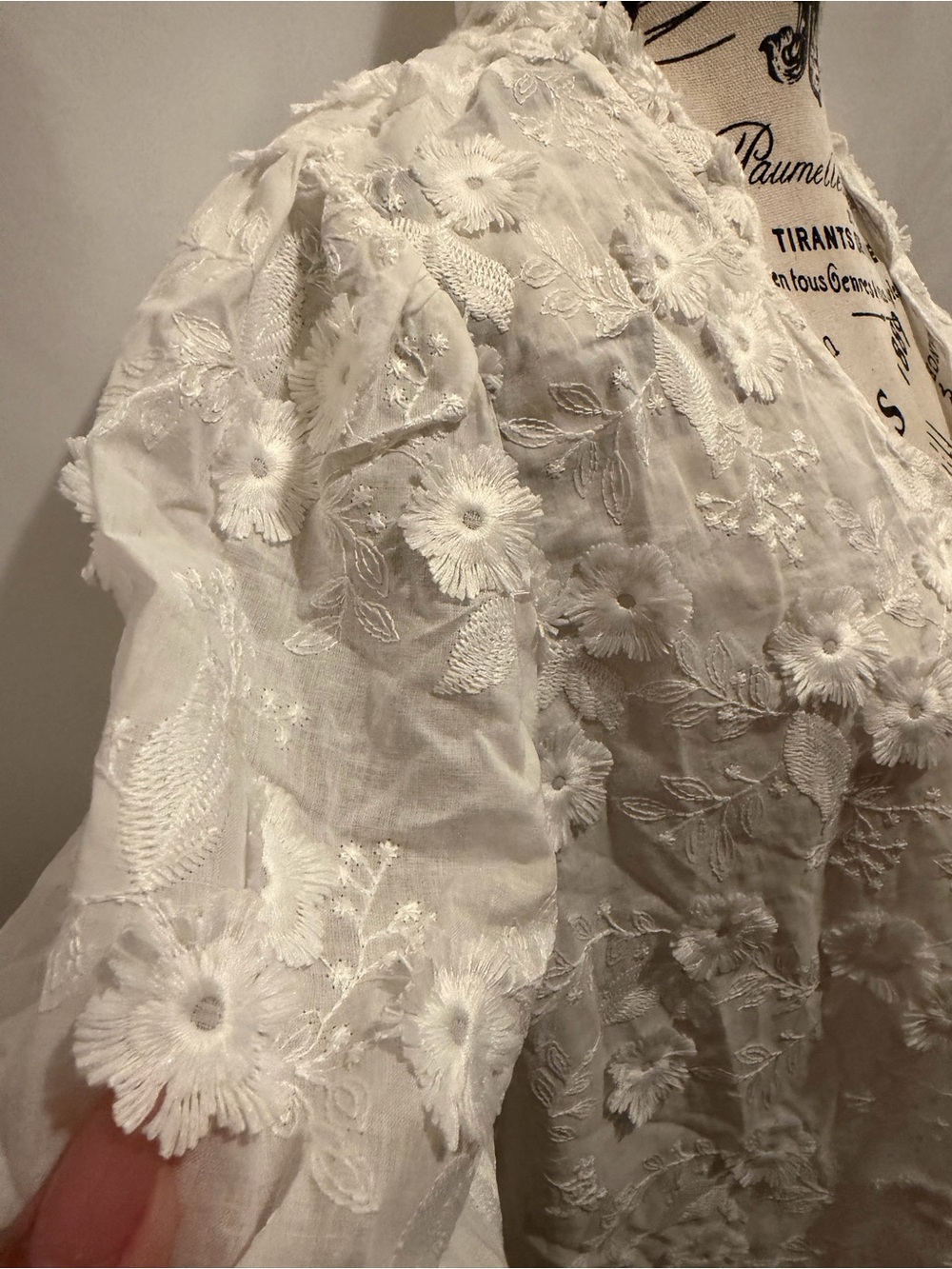 Nanette Lepore White Floral Embroidered Button-Up Blouse - Picture 4 of 5